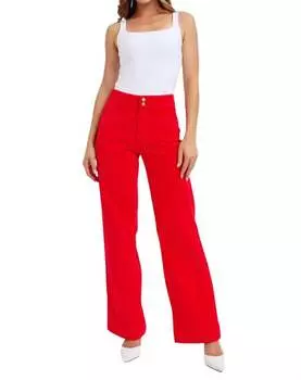 Широкие брюки из вельвета красного цвета Judy Blue