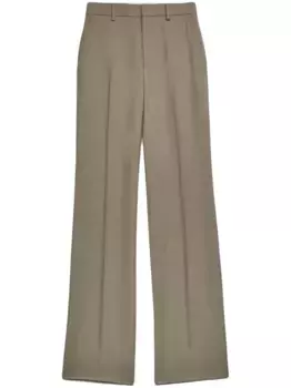 Широкие брюки из вирджинской шерсти AMI Paris, нейтральный