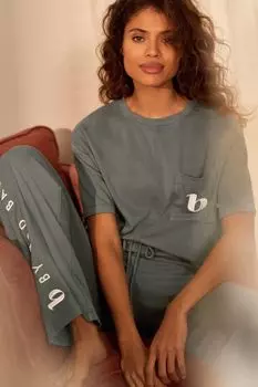 Широкие брюки из вискозного джерси B By Ted Baker, серый