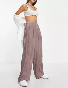 Широкие брюки из выбеленной норки ASOS DESIGN