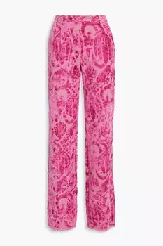 Широкие брюки из жаккардового смесового хлопка VALENTINO GARAVANI, фуксия