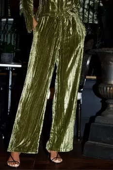 Широкие брюки из жатого бархата Threadbare, зеленый