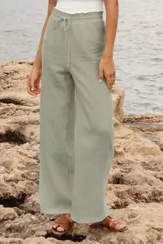 Широкие брюки из жатого хлопка Threadbare, зеленый