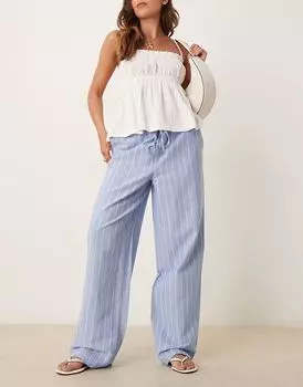 Широкие брюки JDY в светло-голубую полоску