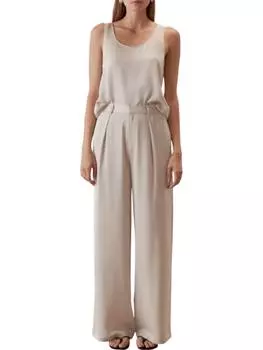 Широкие брюки Jennie Satin в кремовом цвете Sophie Rue