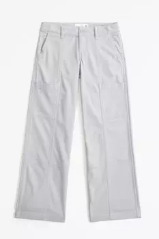 Широкие брюки карго Abercrombie & Fitch, серый
