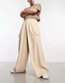 Широкие брюки-карго ASOS DESIGN из камня