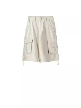 Широкие брюки-карго Bershka, экрю