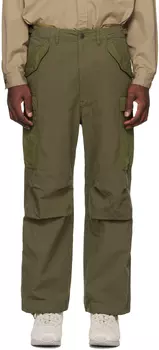 Широкие брюки карго цвета хаки Nanamica