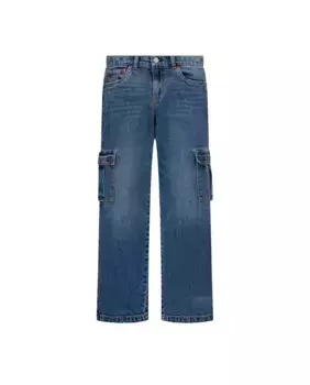 Широкие брюки карго для девочек из органического хлопка Levi's, синий