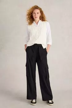 Широкие брюки карго Fern White Stuff, черный