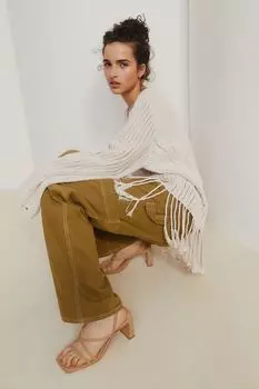Широкие брюки карго H&amp;M, оливково-зеленый