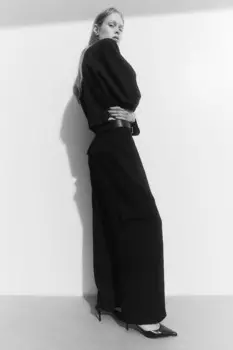 Широкие брюки карго H&M, черный