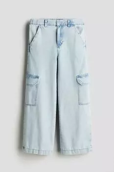 Широкие брюки-карго H&M, синий