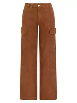 Широкие брюки-карго из льняной смеси Hudson Jeans, цвет caramel cafe