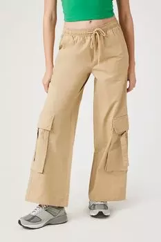 Широкие брюки карго из твила Forever 21, сафари