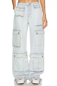 Широкие брюки-карго lara с низкой посадкой Grlfrnd, цвет echo light