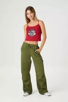 Широкие брюки-карго на шнурке Forever 21, оливковый