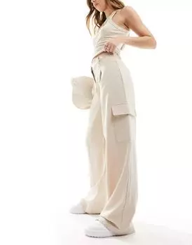 Широкие брюки карго New Look бежевого цвета