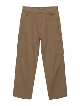 Широкие брюки-карго Pull&Bear, цвет Caramel