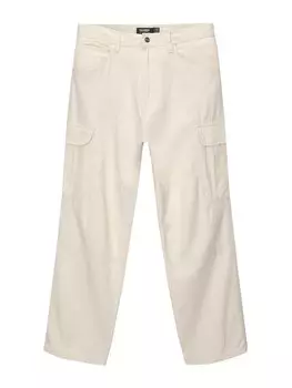 Широкие брюки-карго Pull&Bear, песочный