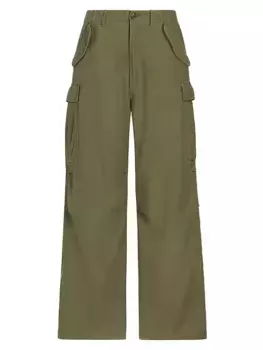 Широкие брюки-карго R13, оливковый