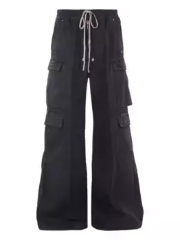 Широкие брюки карго с кулиской Rick Owens DRKSHDW, черный