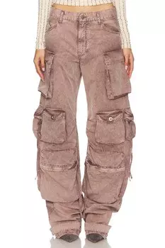 Широкие брюки-карго The Attico, washed mauve