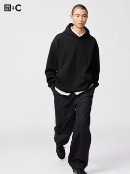 Широкие брюки-карго Uniqlo, черный