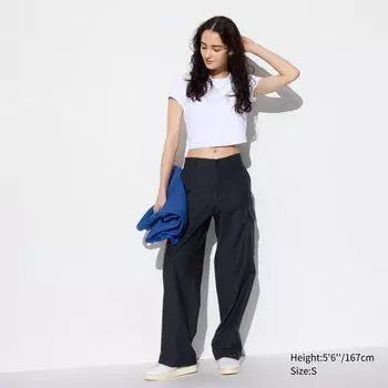 Широкие брюки-карго UNIQLO, темно-серый