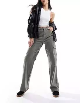 Широкие брюки карго Vero Moda цвета плюща