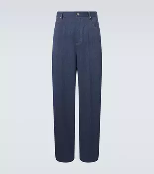 Широкие брюки-клеш из шерсти и хлопка Drill Bottega Veneta, Indigo