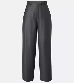 Широкие брюки-клёш из фланели из натуральной шерсти Rhe, Dark Grey Melange