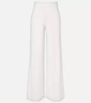 Широкие брюки-клёш из крепа Lama Max Mara, белый