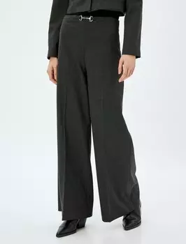 Широкие брюки Koton Wide leg Pleated Pants, темно-серый
