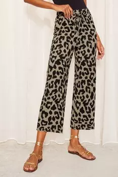 Широкие брюки кюлоты из джерси с поясом Friends Like These, зеленый