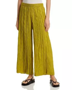Широкие брюки-кюлоты из жатого шелка Eileen Fisher, желтый