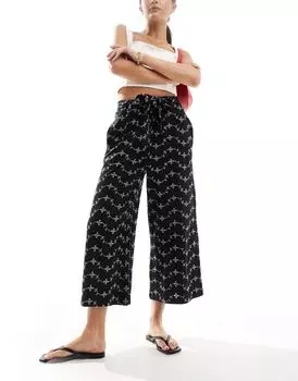 Широкие брюки-кюлоты с завязывающимся поясом ASOS DESIGN