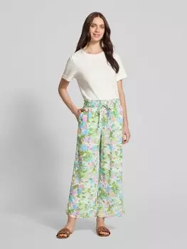 Широкие брюки-кюлоты со складками Christian Berg Woman, светло-голубой