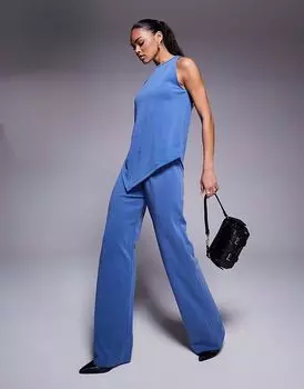 Широкие брюки купро ASOS DESIGN цвета индиго