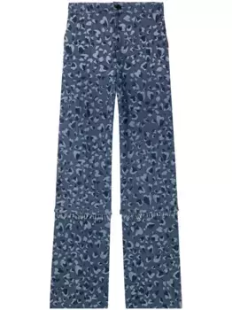 Широкие брюки Linda с леопардовым принтом AZ FACTORY, синий