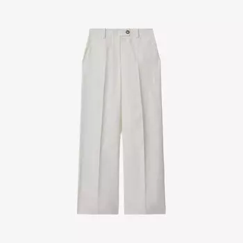 Широкие брюки lori с высокой посадкой из смесовой ткани Reiss, белый