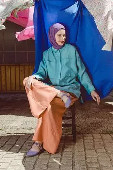 Широкие брюки лососевого цвета с эластичными карманами на талии ALL DAY