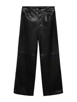 Широкие брюки MANGO, черный