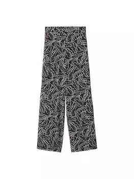 Широкие брюки MANGO Claudie, черный