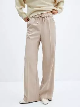 Широкие брюки Mango, светло-бежевый