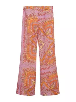 Широкие брюки MANGO Wide leg Pleated Pants Farrah, цвет eosin