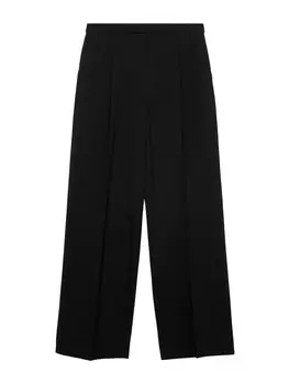 Широкие брюки MANGO Wide leg Pleated Pants Gera, черный