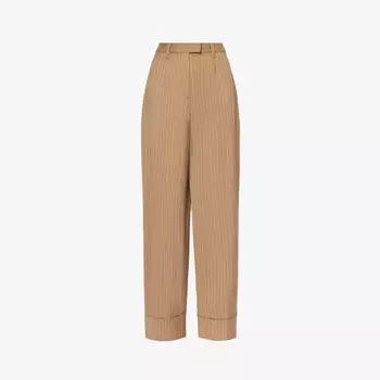 Широкие брюки Marianne из смесовой ткани эластичного кроя с высокой посадкой Rag & Bone, оранжевый