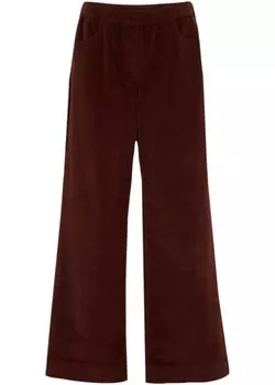 Широкие брюки marlene стрейч с вельветовым поясом с высокой талией Bpc Bonprix Collection, коричневый